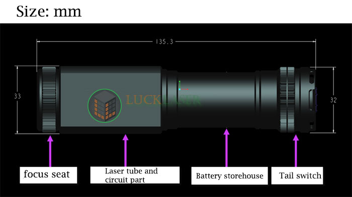 638nm 1.2W diving laser pointer